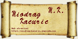 Miodrag Kaćurić vizit kartica